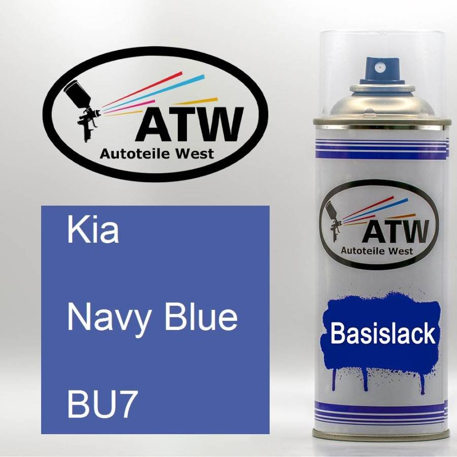 Kia, Navy Blue, BU7: 400ml Sprühdose, von ATW Autoteile West.